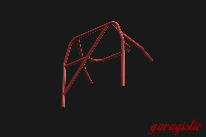 E30 Bolt-in Roll Bar - Coupe & Sedan-Roll bars-Garagistic-Red-Bent Harness Bar (Taller Drivers)-Bent Rear Legs - No X-Garagistic