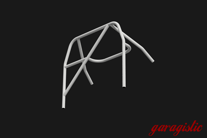 E30 Bolt-in Roll Bar - Coupe & Sedan-Roll bars-Garagistic-White-Bent Harness Bar (Taller Drivers)-Bent Rear Legs - No X-Garagistic