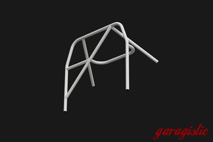 E30 Bolt-in Roll Bar - Coupe & Sedan-Roll bars-Garagistic-White-Bent Harness Bar (Taller Drivers)-Straight Rear Legs - No X-Garagistic