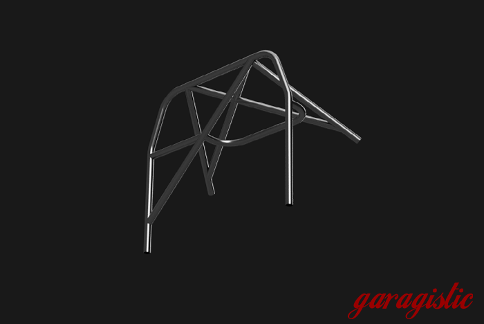 E30 Bolt-in Roll Bar - Coupe & Sedan-Roll bars-Garagistic-Bare-Bent Harness Bar (Taller Drivers)-Double Diagonal (X) - With Straight Rear Legs-Garagistic