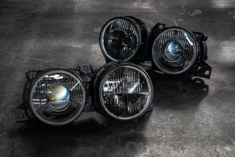 BMW E30 "Euro Smiley" Headlights - Smoked Lenses-Headlights-Depo-Garagistic