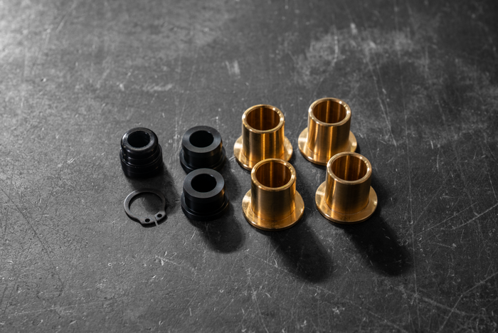 BMW E30 Throttle Cable Bushings - Billet Aluminum - M20, M10-Billet Throttle Cables-Garagistic-Anodized Black-Late Model E30 325 Complete Kit-Garagistic