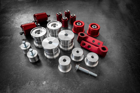 BMW E36 Complete Race Suspension Bushing Kit-Complete Bushing Kit-Garagistic-Aluminum-Centered - E36 Control Arms-Add Solid Engine and Transmission Bushings-Garagistic