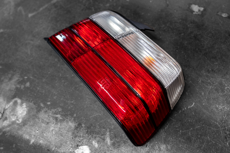 BMW E36 Sedan DEPO Euro Red/Clear Tail Lights - 63211393431, 63211393432-Tail Lights-Depo-Garagistic