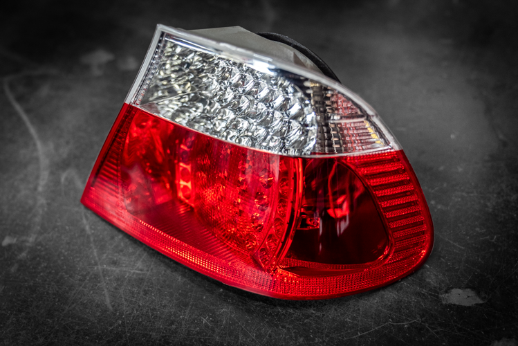 BMW E46 Coupe DEPO Red/Clear LED Tail Lights - 63216937449, 63216937450, 63216920699, 63216920700, 63216920705, 63216920706-Tail Lights-Depo-Garagistic