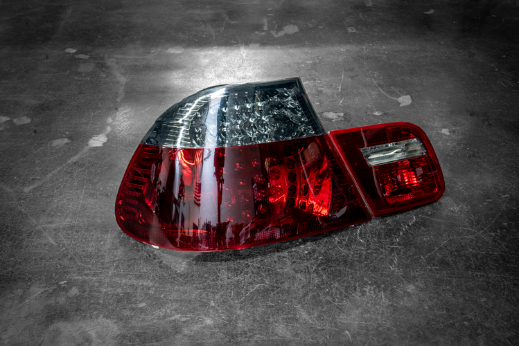 BMW E46 Coupe DEPO Red/Smoke LED Tail Lights - 63216937449, 63216937450, 63216920699, 63216920700, 63216920705, 63216920706-Tail Lights-Depo-Garagistic