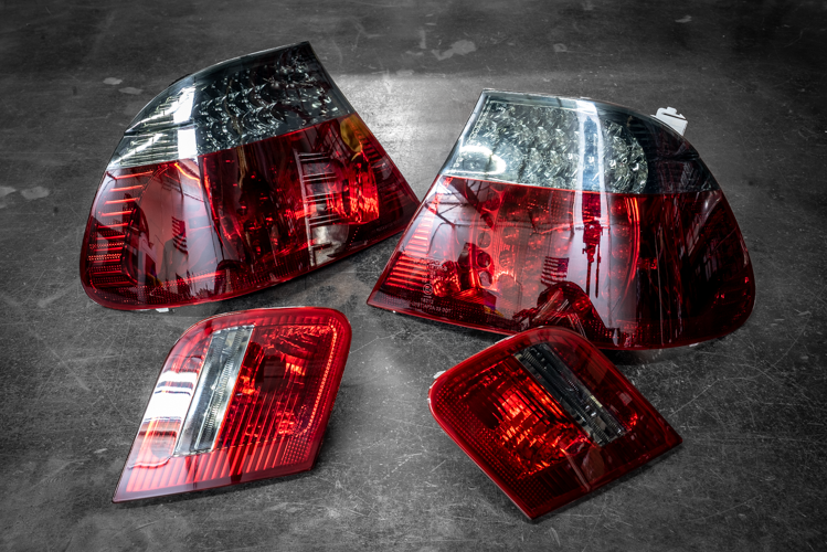 BMW E46 Coupe DEPO Red/Smoke LED Tail Lights - 63216937449, 63216937450, 63216920699, 63216920700, 63216920705, 63216920706-Tail Lights-Depo-Garagistic