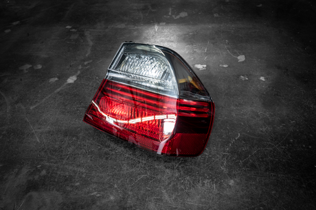 BMW E90 DEPO "Blackline" Style Smoked Red/Clear Tail Lights - 63217161955, 63217161956, 63216937459, 63216937460-Tail Lights-Depo-Garagistic