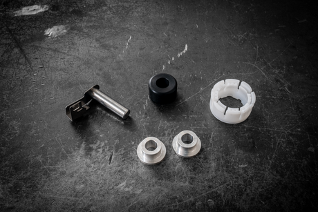 E30 Delrin Round Shifter Bushing Kit-Shifter Bushing Kits-Garagistic-Aluminum-No carrier assembly-Garagistic