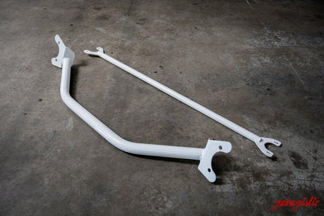 E30 Front + Rear Strut Bar Package-Strut Bar Combos-Garagistic-White-Garagistic