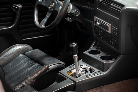 E30 "PRO" Self Centering Chassis Short Shifter-Solid mount shifter-Garagistic-Bare-OEM-Delrin Standard W/Emblem-Garagistic