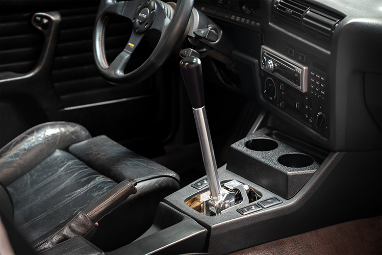 E30 "PRO" Self Centering Chassis Short Shifter-Solid mount shifter-Garagistic-Bare-Tall-Delrin Bat-Garagistic