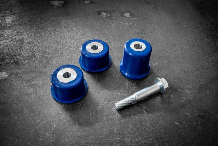 E36 Solid Delrin Differential Bushing Kit-Rear Suspension Bushings-Garagistic-95a-Add 14mm Bolt Upgrade-Garagistic