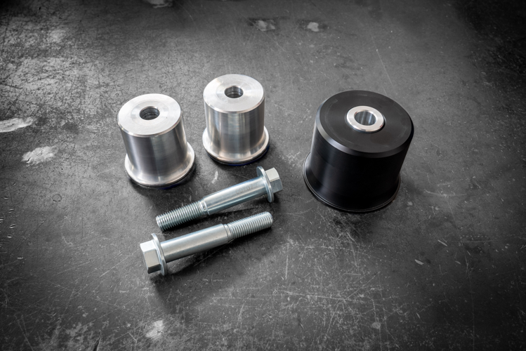 E46 (Non-M) Complete Polyurethane Differential Carrier Bushing Set-Diff Bushings-Garagistic-Delrin-Add 14mm Bolt Upgrade-Garagistic