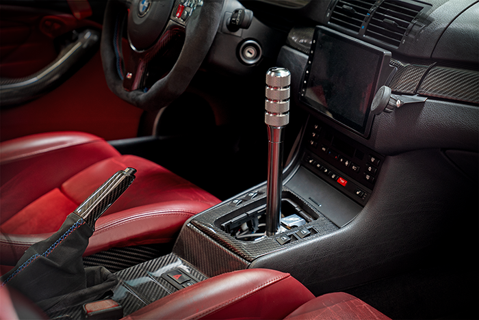 E46 "PRO" Self Centering Chassis Short Shifter-Solid mount shifter-Garagistic-Bare-Medium-Aluminum Knurled-Garagistic