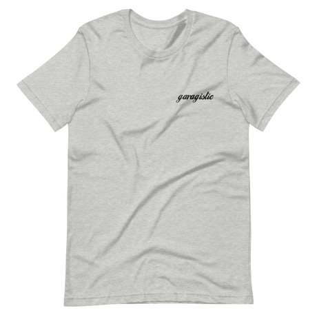 Garagistic Black Logo Embroidered T-Shirt-Apparel-Non-Garagistic Vendor-Athletic Heather-XS-Garagistic