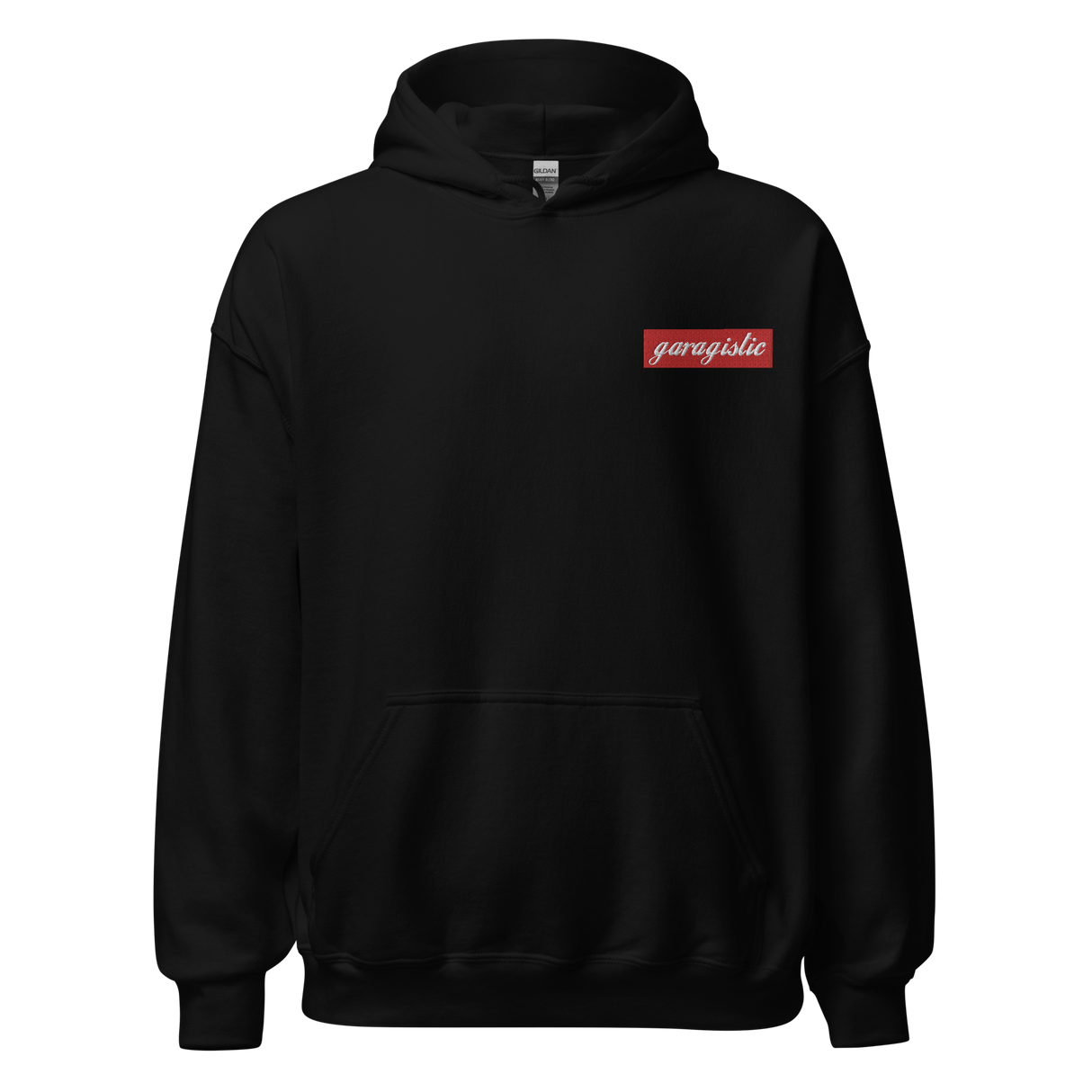 Garagistic Embroidered Box Logo Hoodie-Apparel-Non-Garagistic Vendor-Black-S-Garagistic