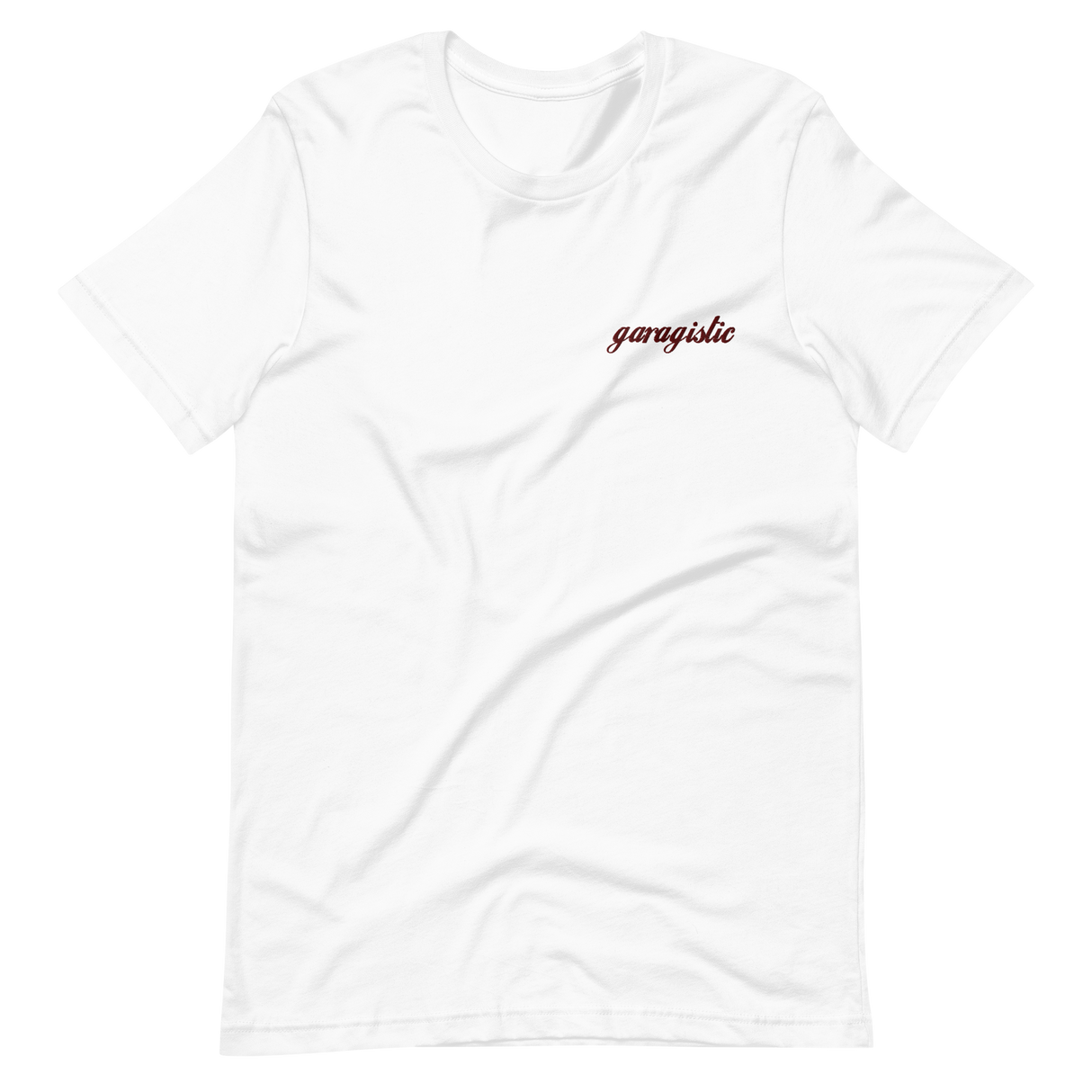 Garagistic Red Logo Embroidered T-Shirt-Apparel-Non-Garagistic Vendor-White-XS-Garagistic