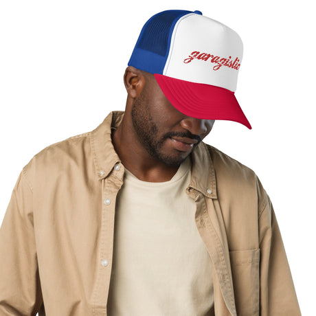 Garagistic Trucker Hat-Apparel-Non-Garagistic Vendor-White / Royal / Red-Garagistic