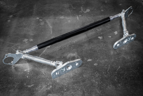 LTW Carbon Fiber E36 Modular 3 Piece Rear Strut Bar - 318, 325, 328, M3-Billet Strut Bars-Garagistic-No Thanks-Raw Aluminum-Garagistic