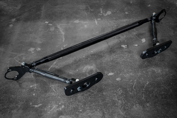 LTW Carbon Fiber E36 Modular 3 Piece Rear Strut Bar - 318, 325, 328, M3-Billet Strut Bars-Garagistic-No Thanks-Raw Aluminum-Garagistic