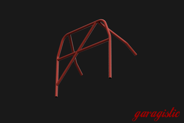 E30 Bolt-in Roll Bar - Coupe & Sedan-Roll bars-Garagistic-Red-Straight Harness Bar-Bent Rear Legs - No X-Garagistic