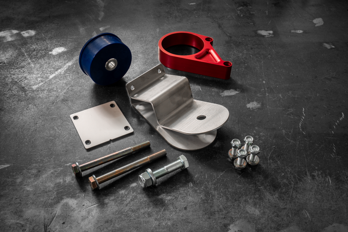 E30 Secondary Diff Mount-Billet Diff Parts-Garagistic-95A-Z M Finned-Anodized Red-Garagistic