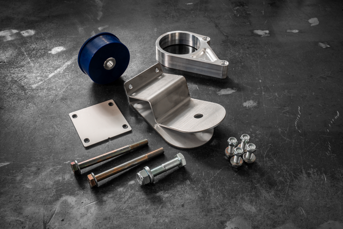 E30 Secondary Diff Mount-Billet Diff Parts-Garagistic-95A-Z M Finned-Raw Aluminum-Garagistic