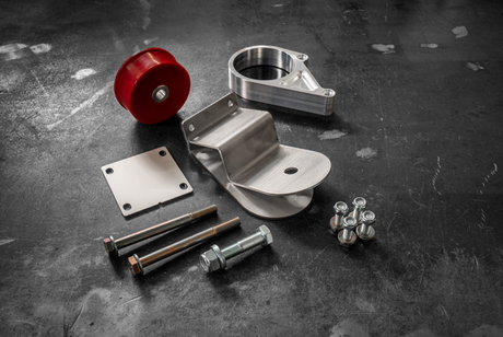 E30 Secondary Diff Mount-Billet Diff Parts-Garagistic-80A-Z M Finned-Raw Aluminum-Garagistic