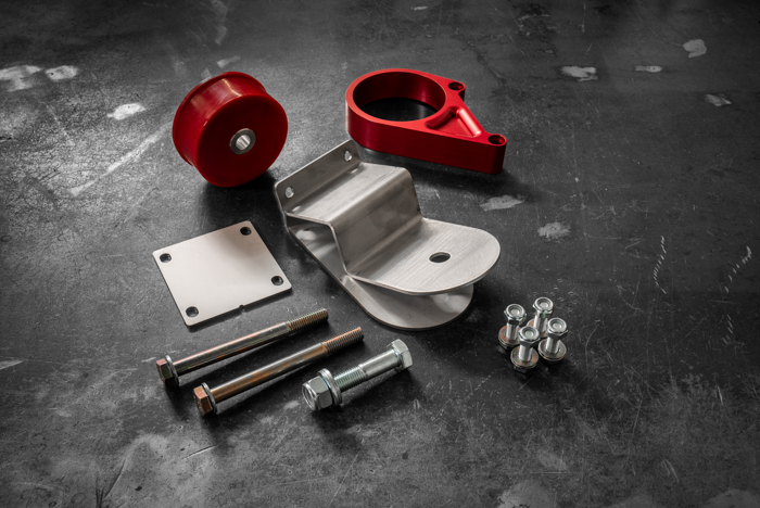 E30 Secondary Diff Mount-Billet Diff Parts-Garagistic-80A-Z M Finned-Anodized Red-Garagistic