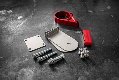 E30 Secondary Diff Mount-Billet Diff Parts-Garagistic-No Bushing-Standard E30-Anodized Red-Garagistic