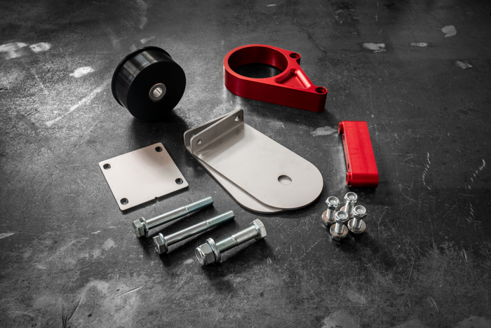 E30 Secondary Diff Mount-Billet Diff Parts-Garagistic-Delrin-Standard E30-Anodized Red-Garagistic