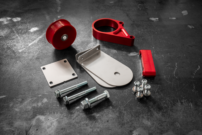 E30 Secondary Diff Mount-Billet Diff Parts-Garagistic-80A-Standard E30-Anodized Red-Garagistic