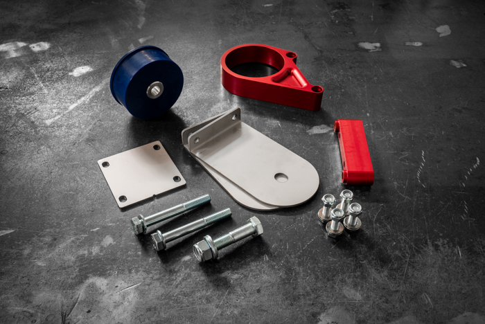 E30 Secondary Diff Mount-Billet Diff Parts-Garagistic-95A-Standard E30-Anodized Red-Garagistic