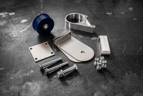 E30 Secondary Diff Mount-Billet Diff Parts-Garagistic-95A-Standard E30-Raw Aluminum-Garagistic