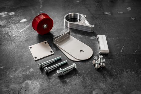 E30 Secondary Diff Mount-Billet Diff Parts-Garagistic-80A-Standard E30-Raw Aluminum-Garagistic