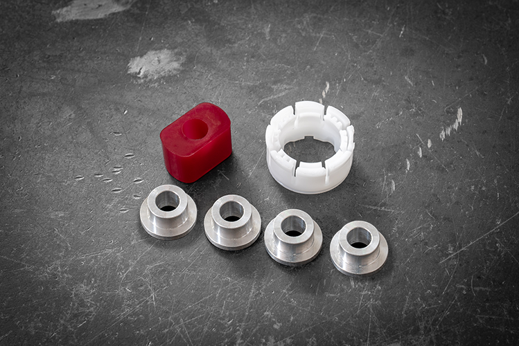 E39 525 Round Shifter Bushing Kit-Shifter Bushing Kits-Garagistic-Aluminum-Garagistic