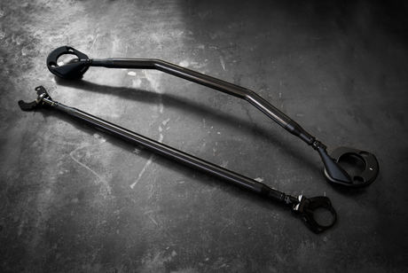 BMW E46 3 Series LTW Front Strut Bar - 323, 325, 328, 330, ZHP-Billet Strut Bars-Garagistic-Black Anodize-Add Billet Aluminum Rear Strut Brace-No Thanks-Garagistic