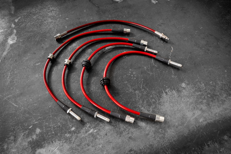 E46 M3 Stainless Steel Complete 4 Brake Line Kit - DOT Compliant-Brake Lines-Garagistic-Add clutch line-Garagistic