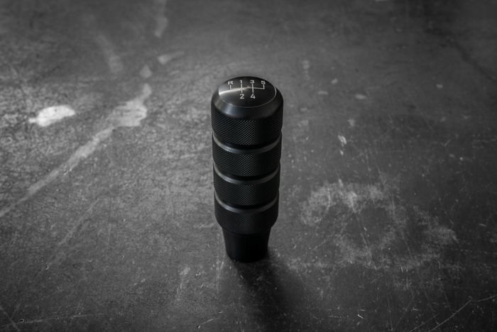 Garagistic Knurled Aluminum Shift Knob - E30, E36, E46, E82, E92-Shift knob-Garagistic-Anodized Black-Add 5 speed emblem-Garagistic