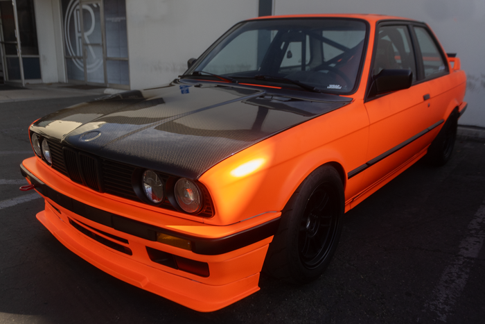 bmw e30 carbon fiber hood installed